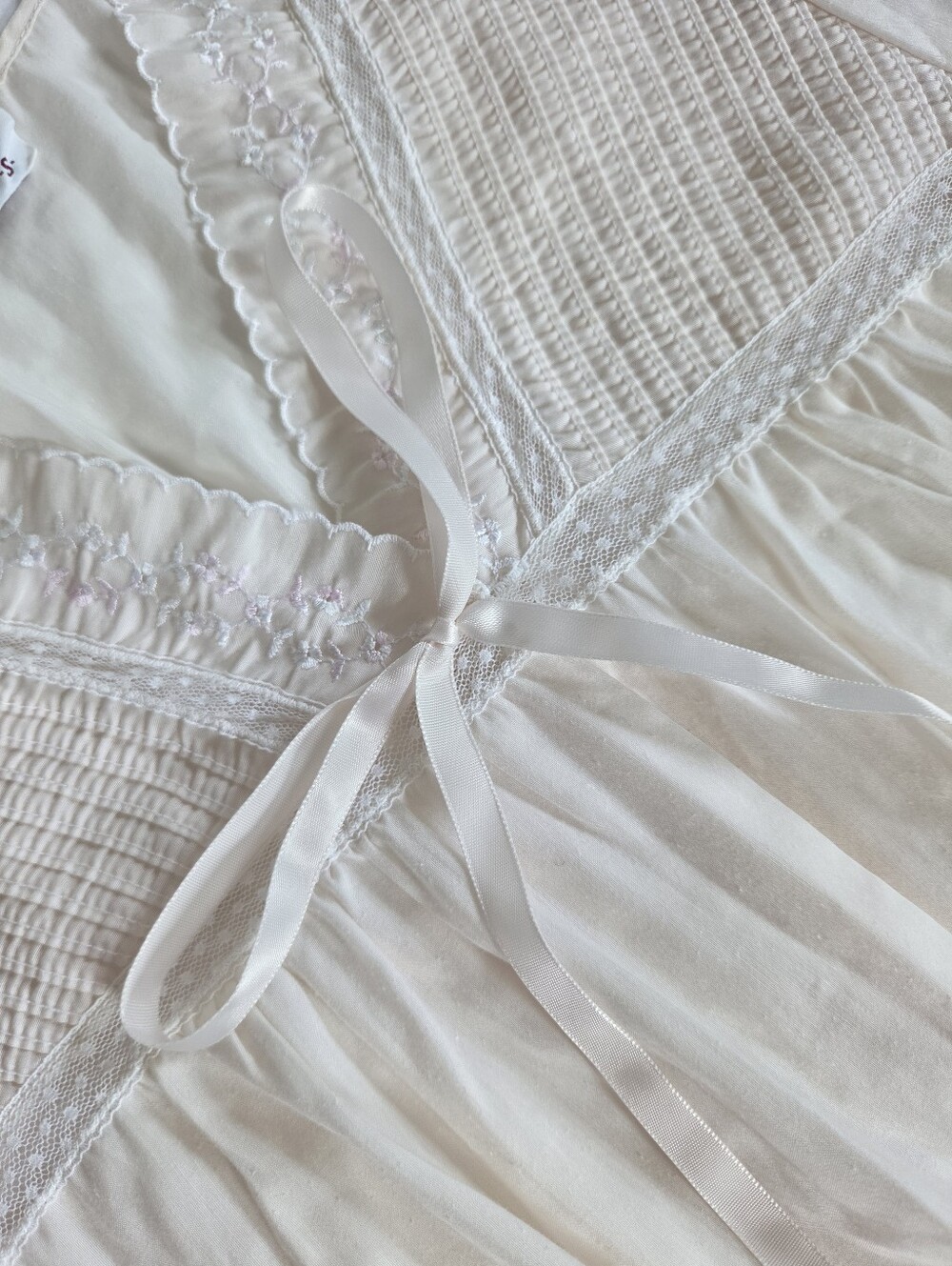 Vintage Vanity Fair pintuck lace pink champagne nightgown pockets button down S - Picture 3 of 11